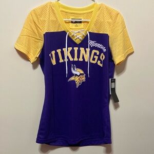 NFL Minnesota Vikings Women's Purple and Yellow Top Medium NWT